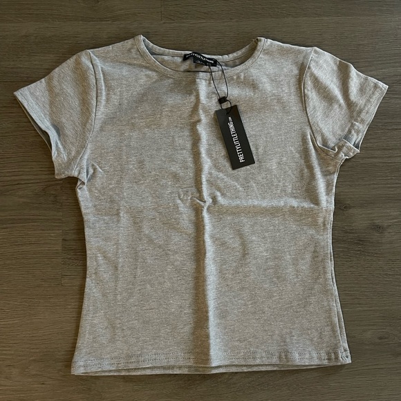 Basic Grey Short Sleeve Top - Picture 1 of 5